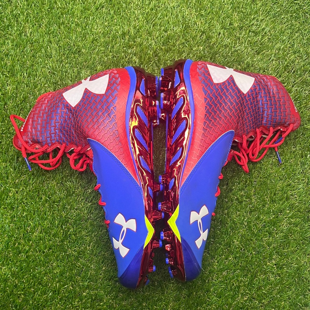 Under Armour ClutchFit Highlight Football Cleats Mens 14 Red Blue 1257489-602